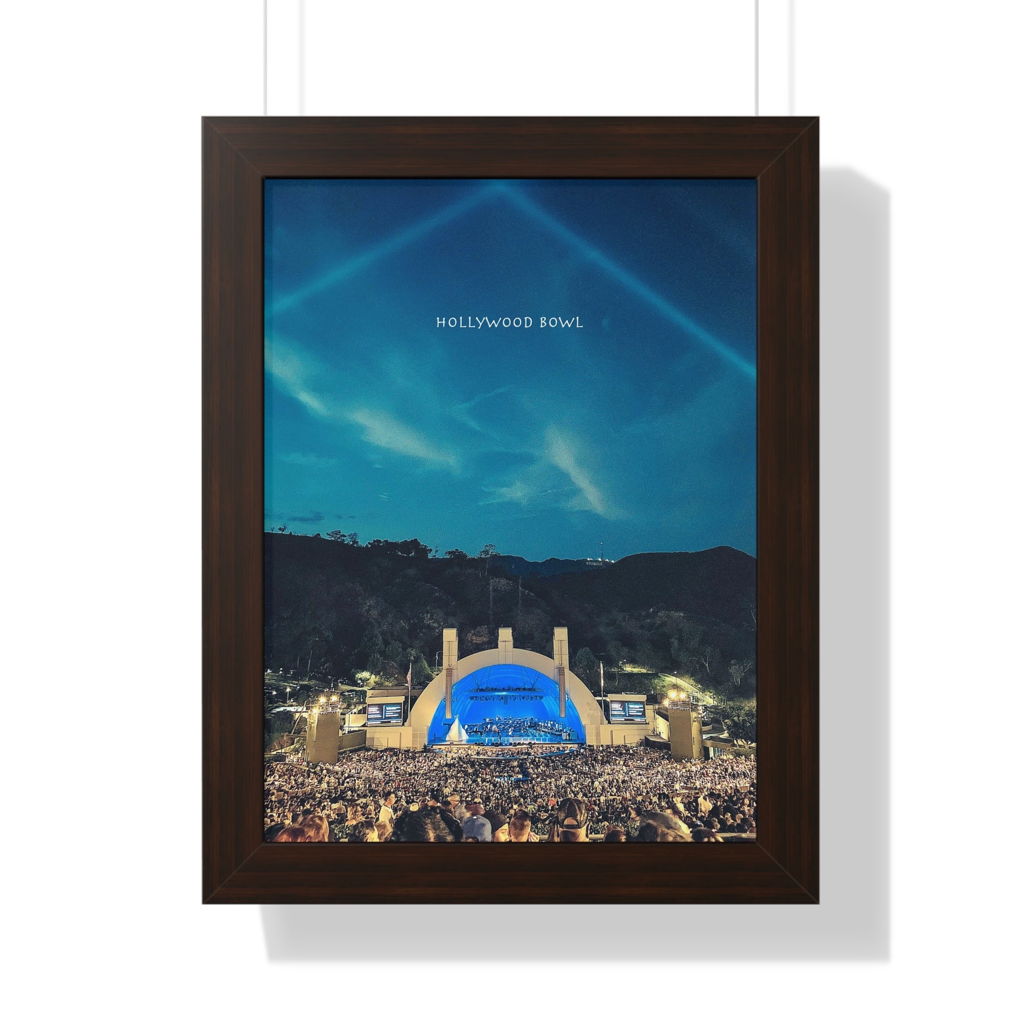 Hollywood Bowl, California Wall Art Framed- Los Angeles, CA, Hollywood Hills, Downtown LA, Southern California - Dad Bod Summer