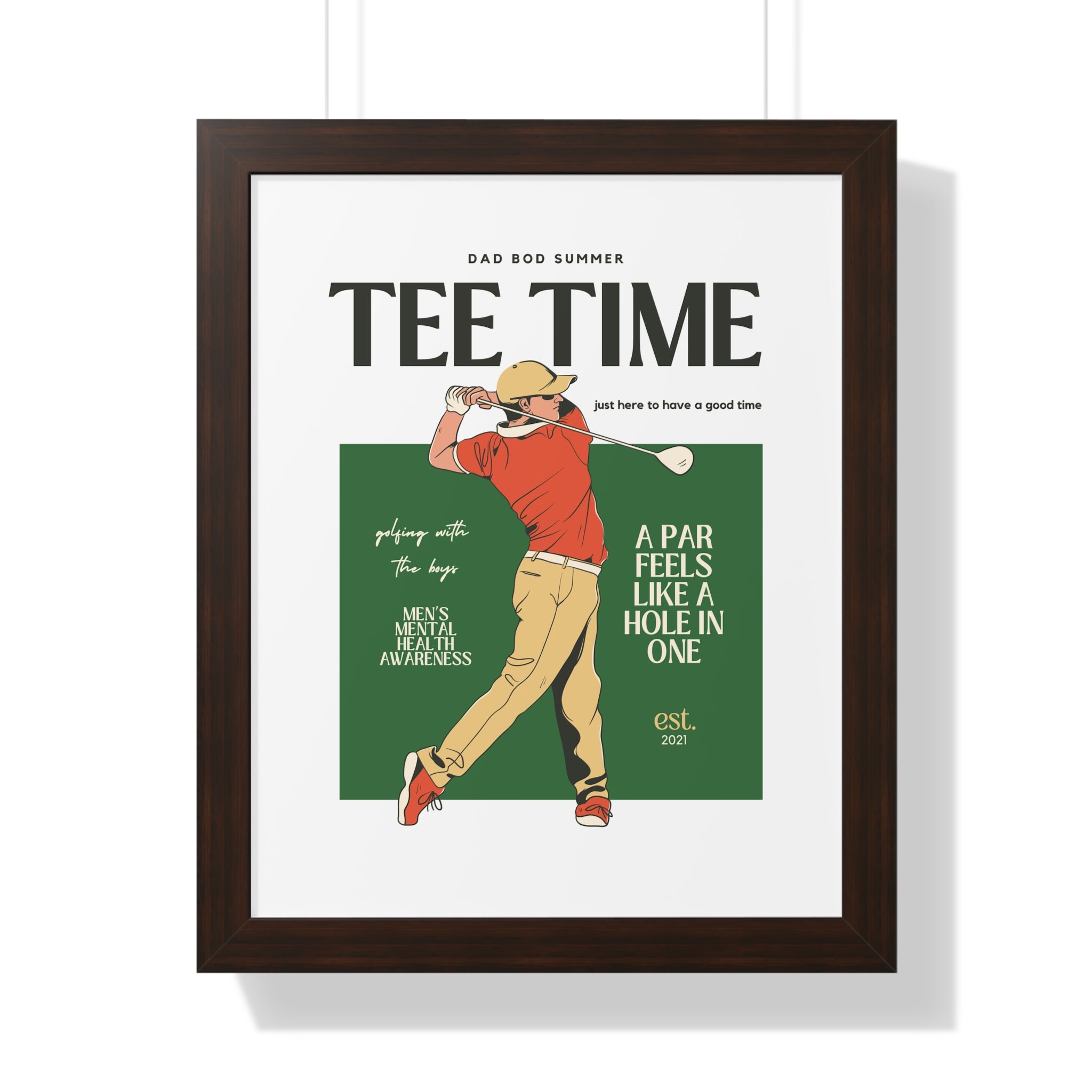 Dad Bod Summer Tee Time - Golf Wall Art - Golf Art - Retro Golf Art