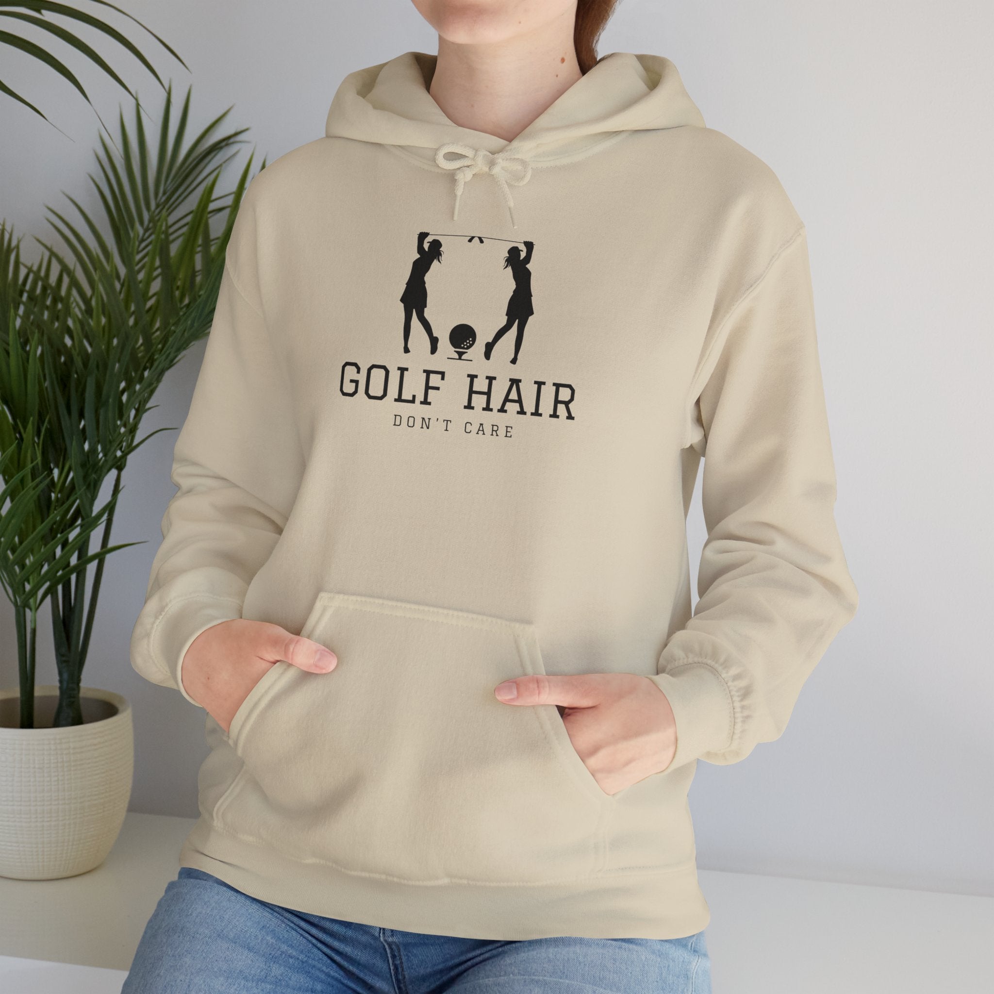"Women's Golf Hoodie: Golf Hair Don't Care" - Golf Hoodie