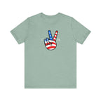 "1776 USA Flag Peace Sign Shirt" - 4th Of July Shirt