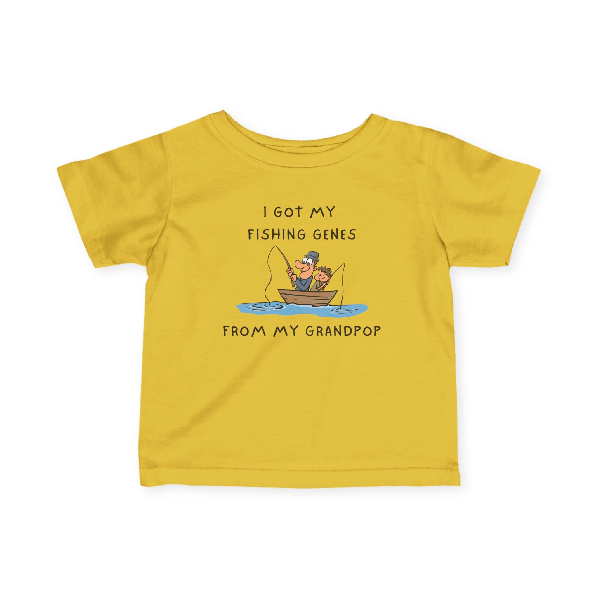 I Got My Fishing Genes From My Grandpop | Baby Fishing Shirts
