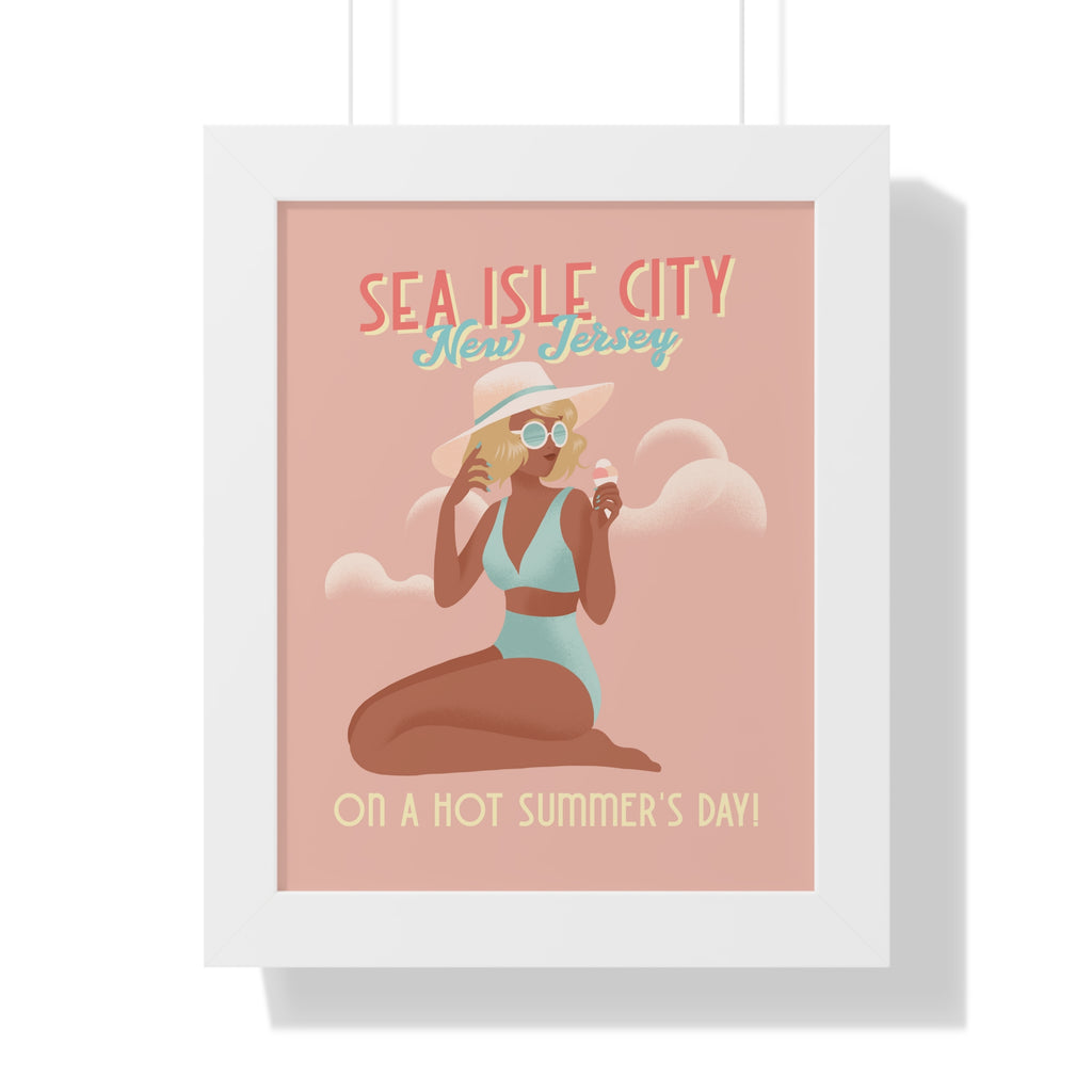 Sea Isle City, New Jersey- Wall Art Framed - Dad Bod Summer