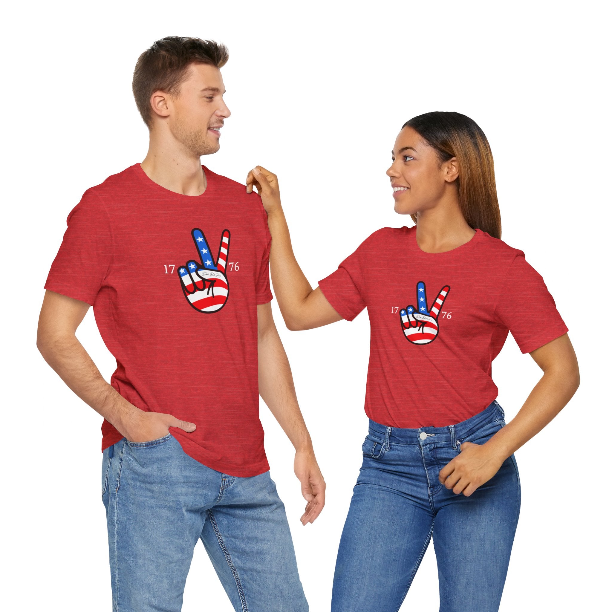 "1776 USA Flag Peace Sign Shirt" - 4th Of July Shirt
