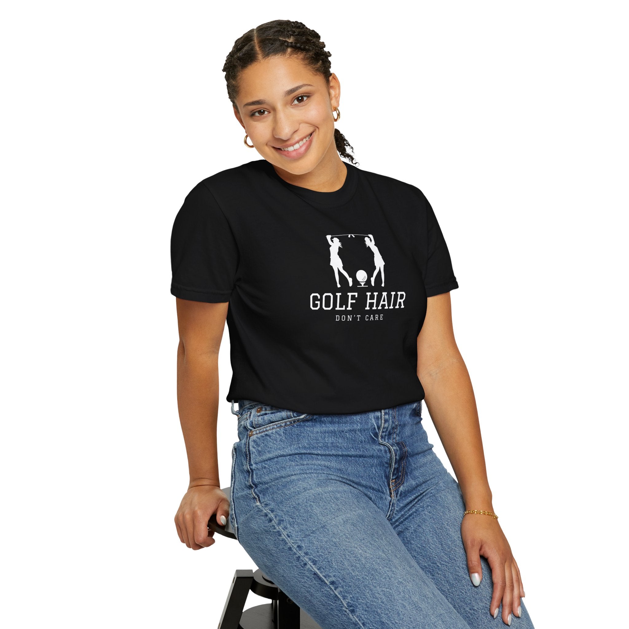 "Girls Who Love To Golf: Golf Hair Don't Care" - Ladies Golf Shirt