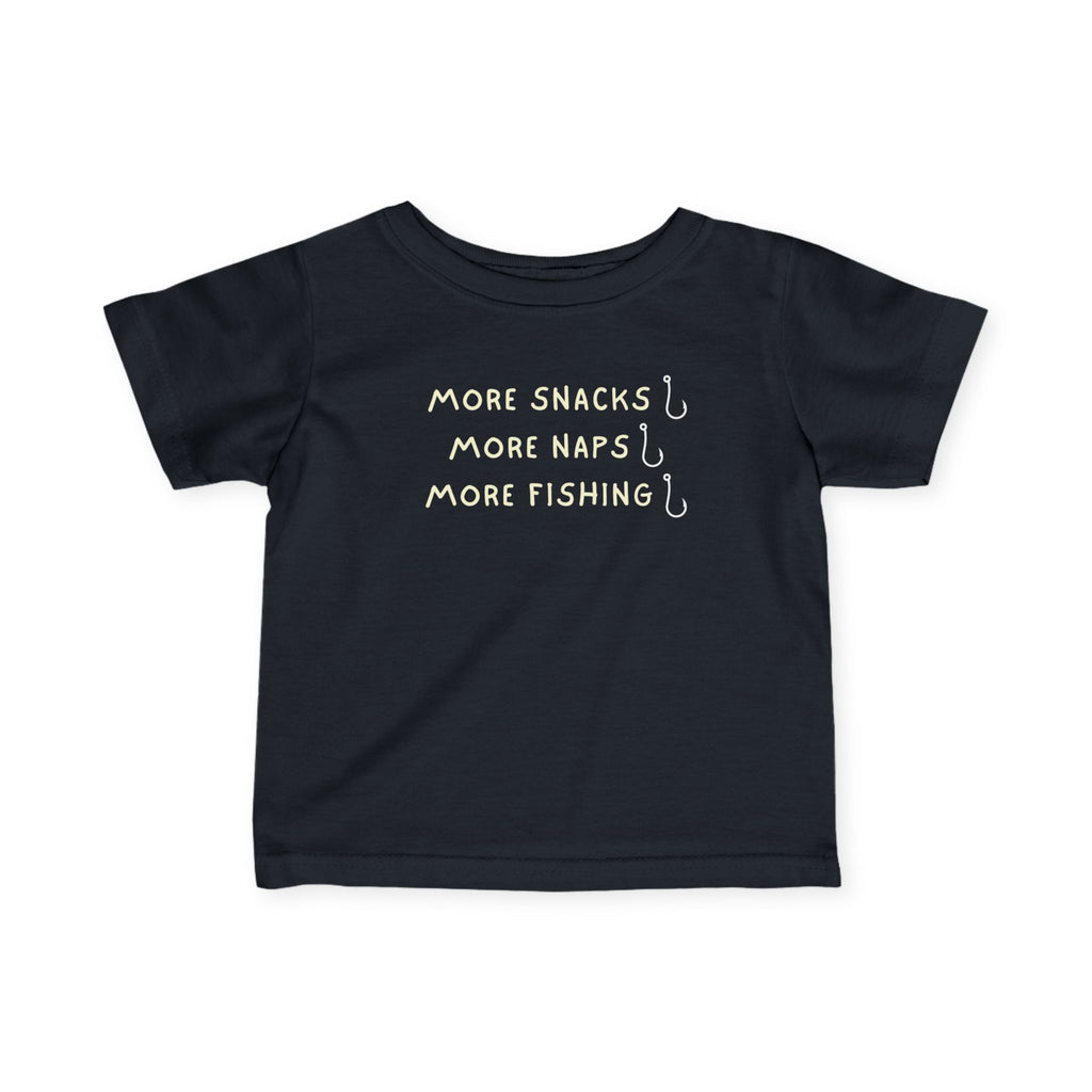 More Snacks, More Naps, More Fishing | Baby Fishing Shirts