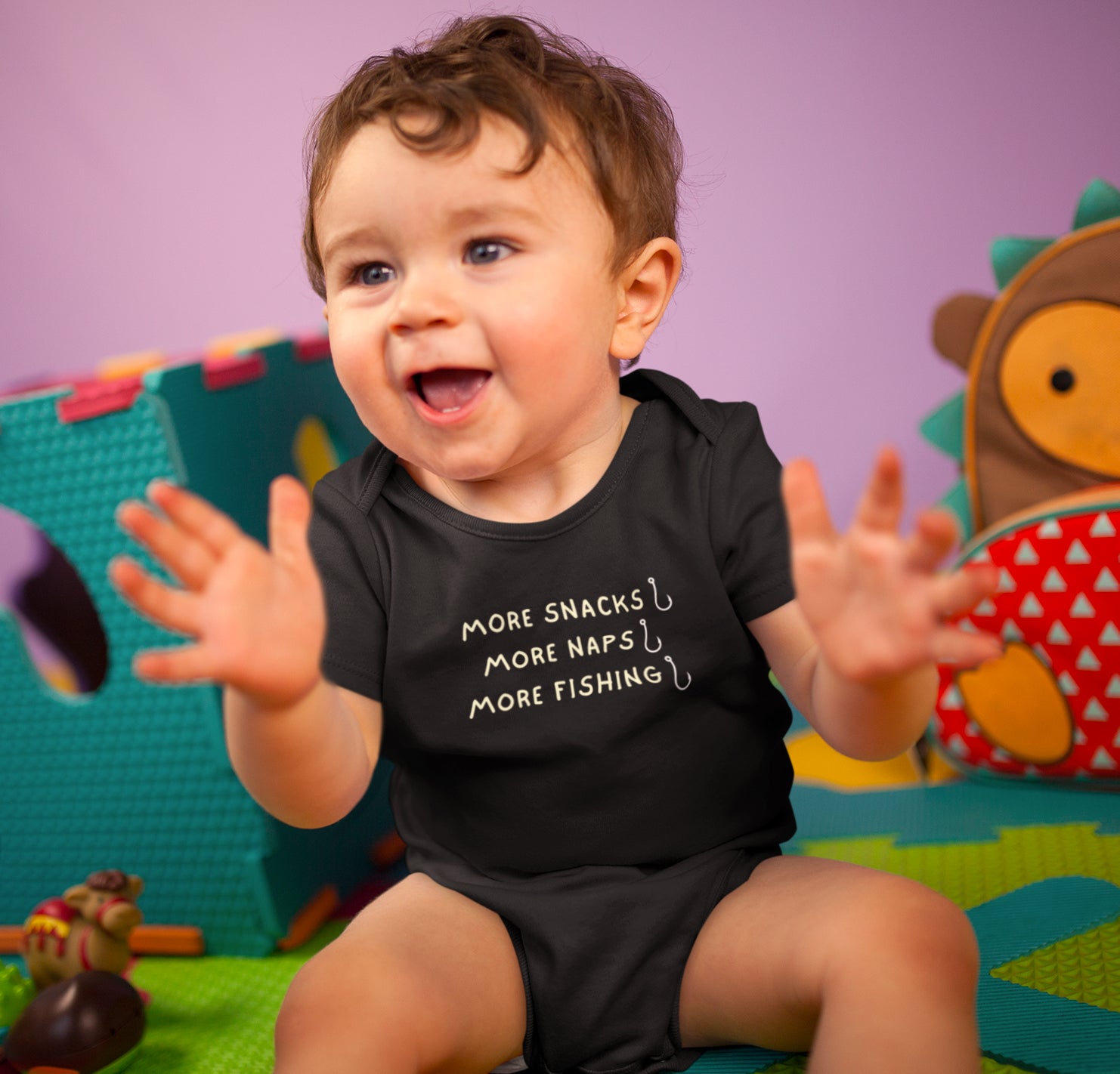 More Snacks, More Naps, More Fishing | Fishing Onesie