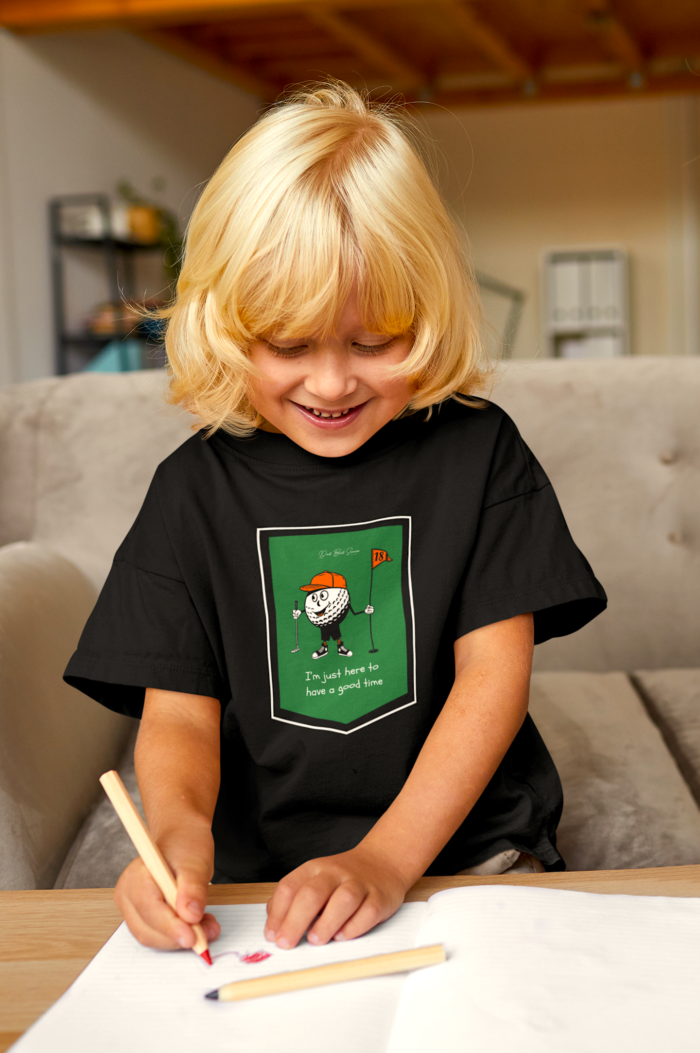 "I'm Just Here To Have a Good Time" - Toddler Golf Shirt
