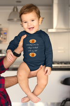 "Saturdays Are For College Football With My Dad" - Funny Baby Onesies