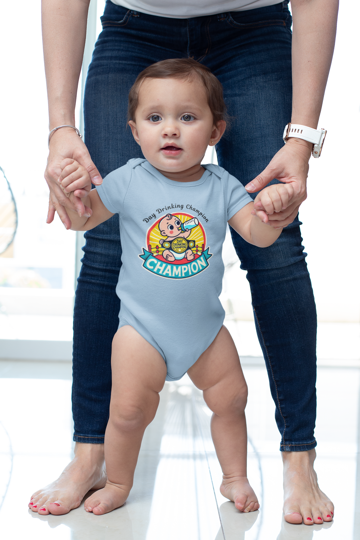 "Day Drinking Champion" - Funny Baby Onesies