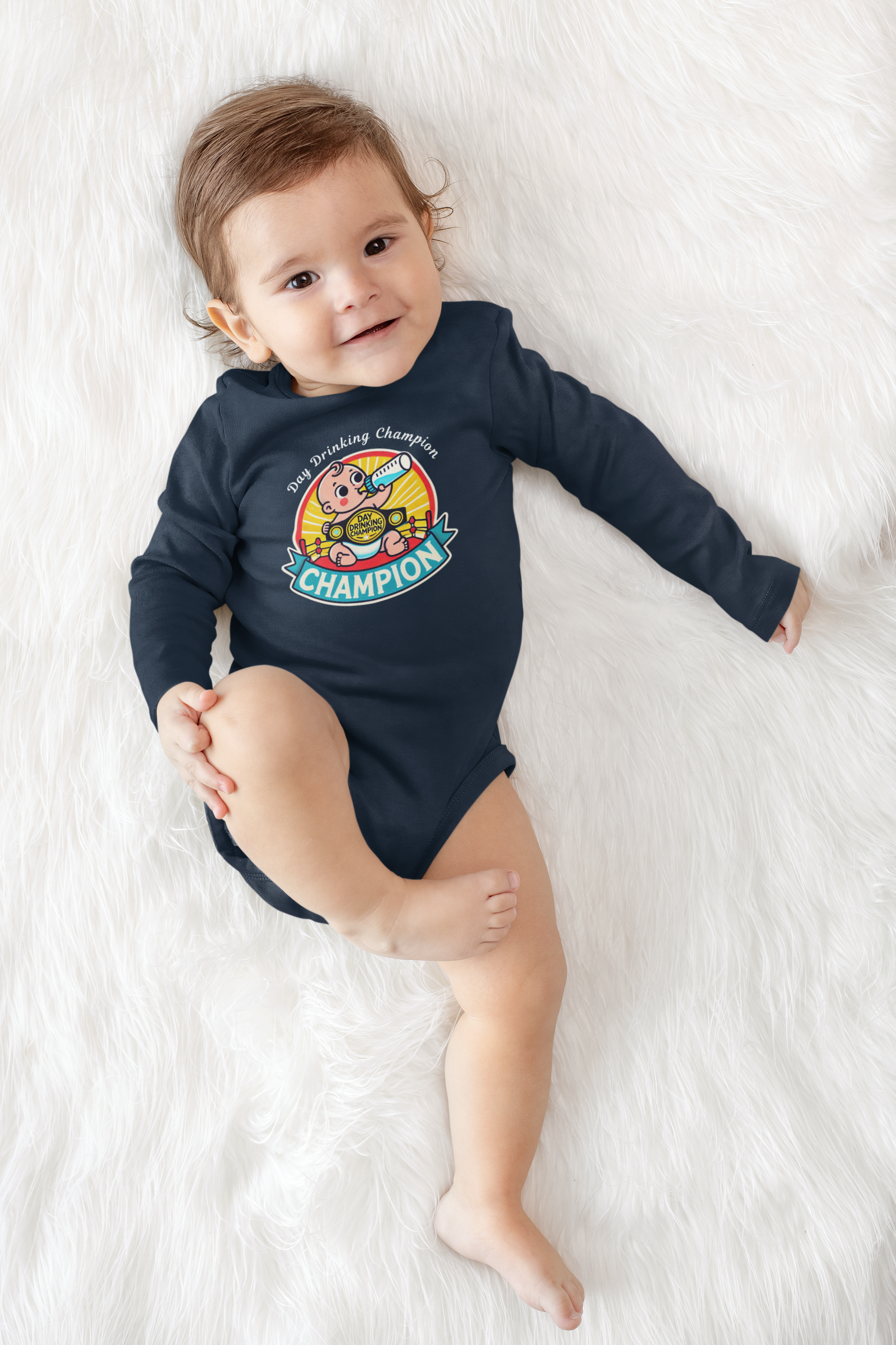 "Bottle Of Milk Drinking Champion" - Funny Baby Onesies