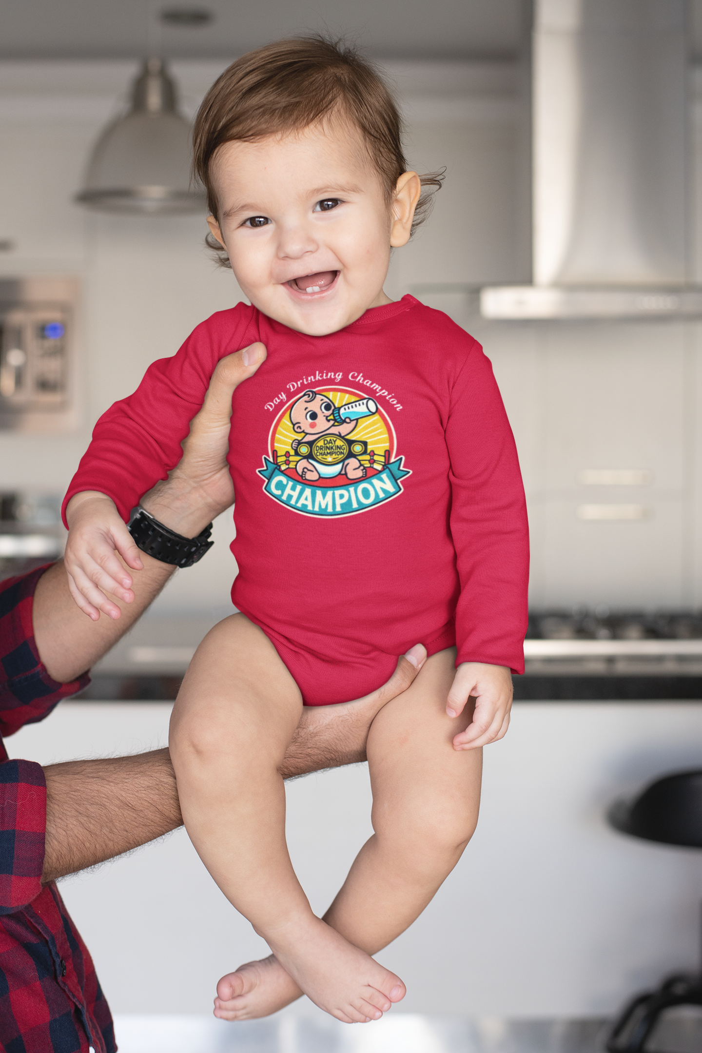 "Bottle Of Milk Drinking Champion" - Funny Baby Onesies