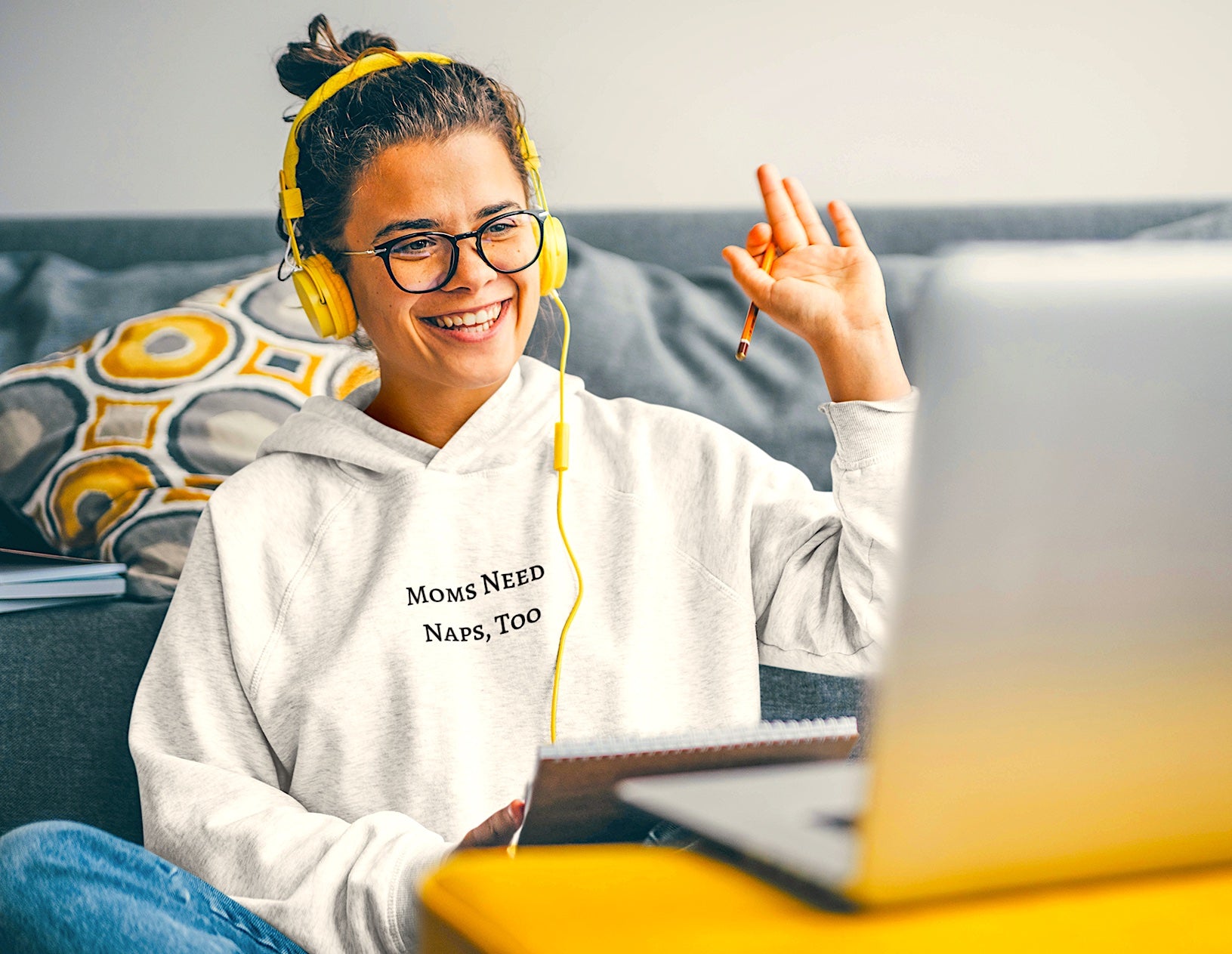 "Moms Need Naps, Too" Women's Crop Hoodie