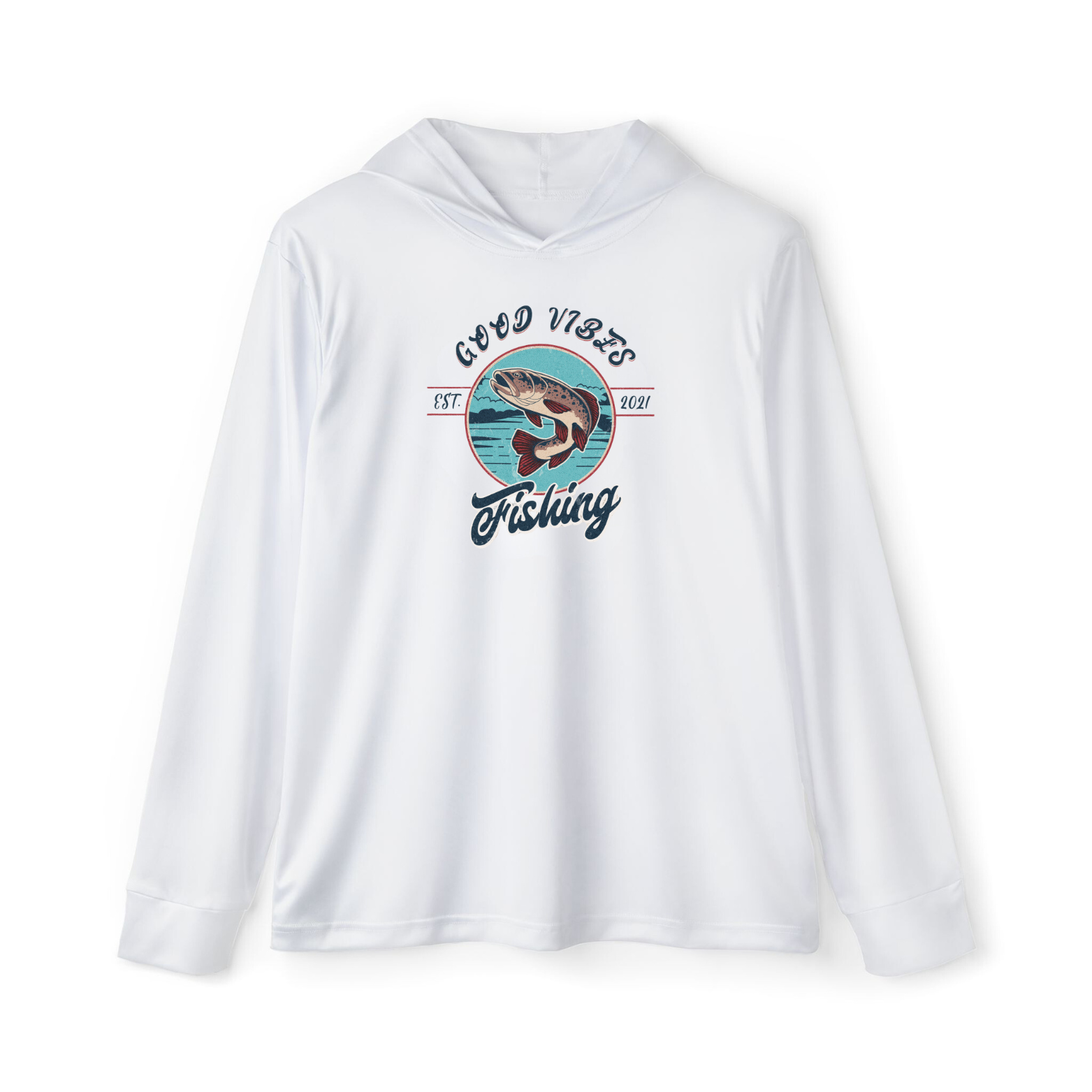 "Good Vibes Fishing" Fishing Performance Hoodie