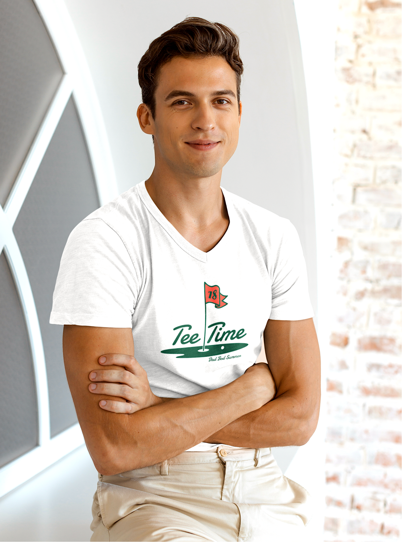 Golf Tee Time V-Neck | Golf T Shirt