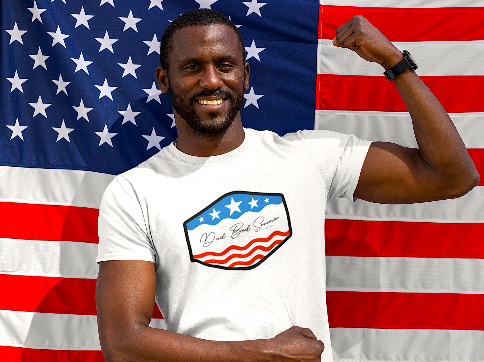 "Dad Bod Summer Shirt" - USA Flag Shirt