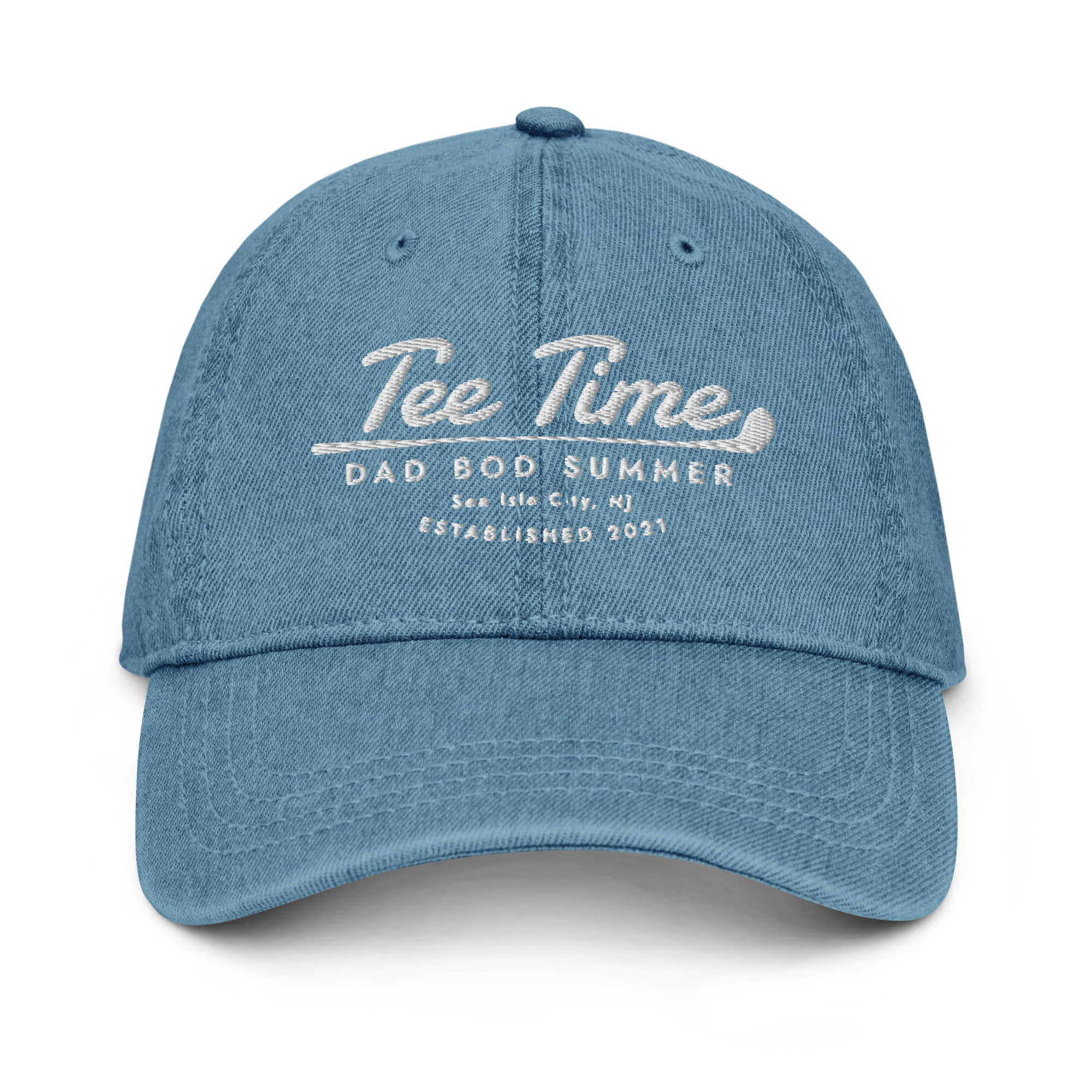 Golf Tee Time, Dad Bod Summer- Denim Hat - Dad Bod Summer