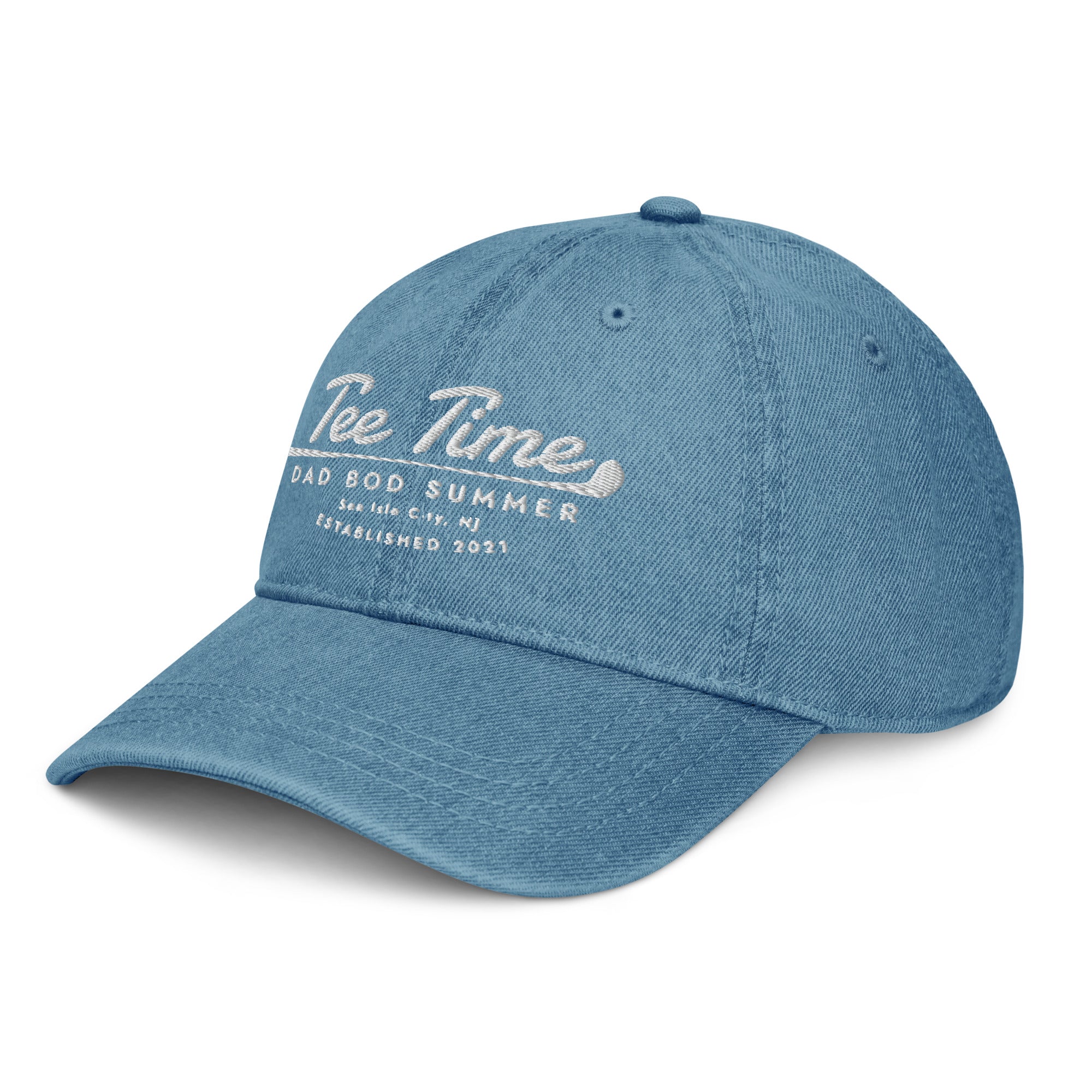 Golf Tee Time, Dad Bod Summer- Denim Hat - Dad Bod Summer