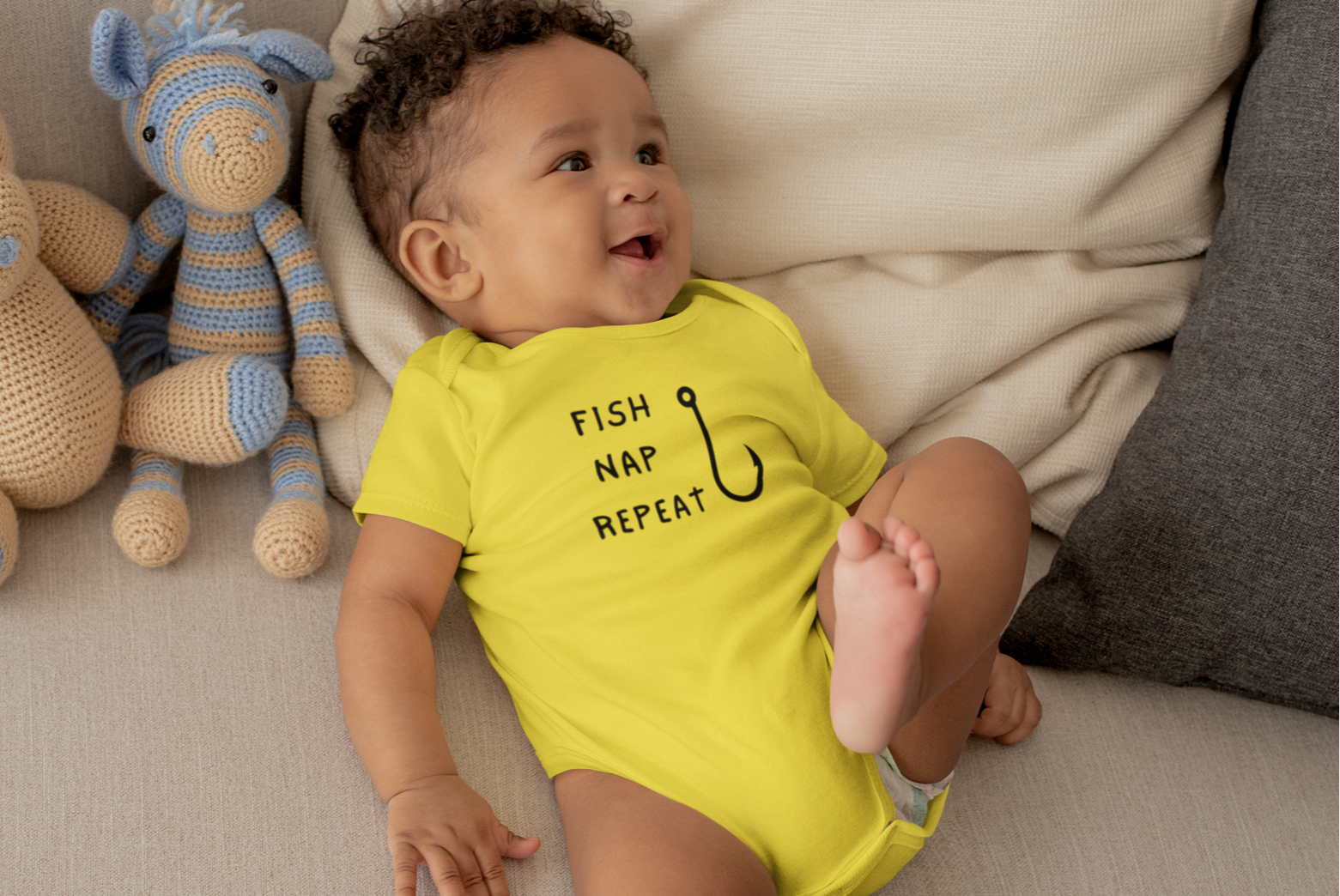 Baby Fishing Onesies by Dad Bod Summer. Great for babies who love fishing. 