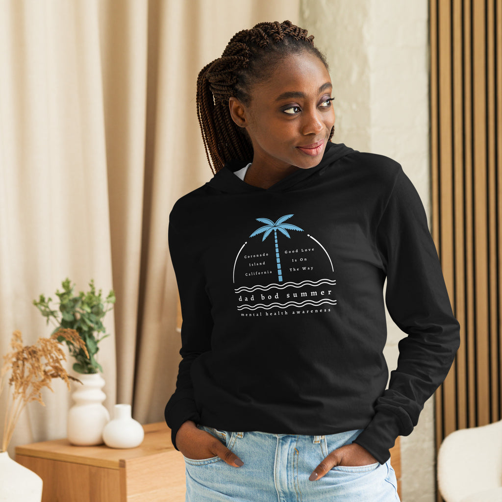 Sea Isle City Beach Design- Hooded Long-Sleeve Tee - Dad Bod Summer