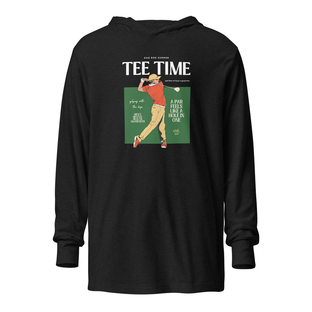 Golf Tee Time Retro Design- Hooded Long-Sleeve Tee - Dad Bod Summer