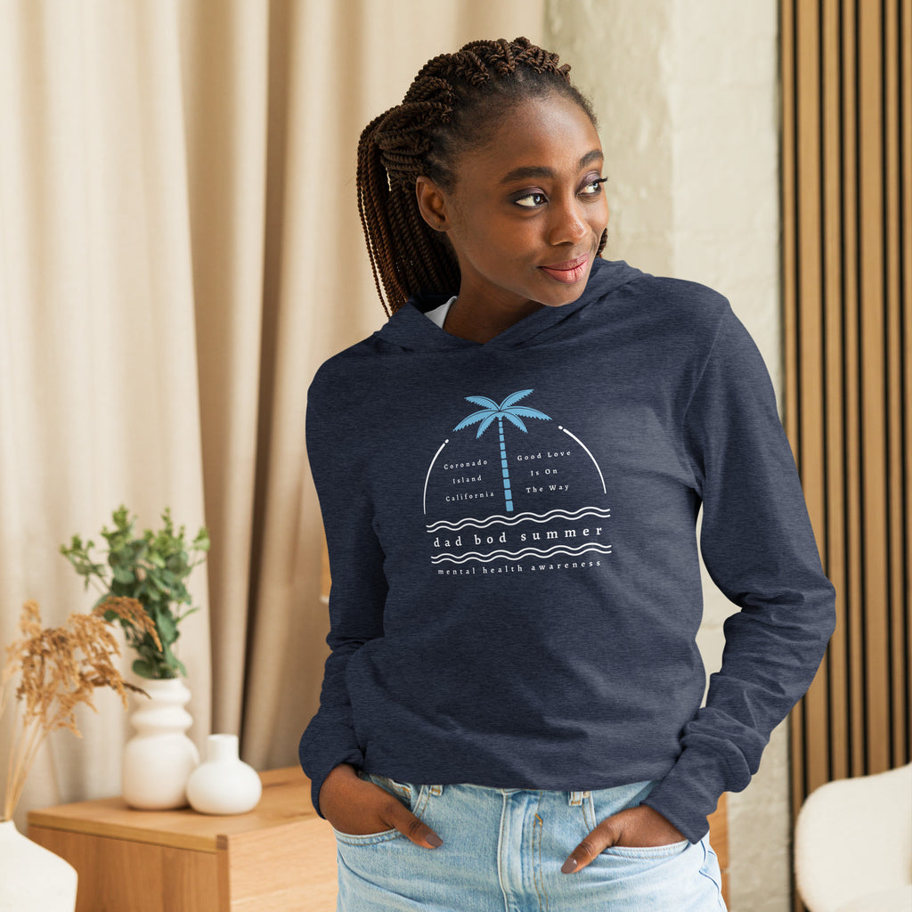 Sea Isle City Beach Design- Hooded Long-Sleeve Tee - Dad Bod Summer