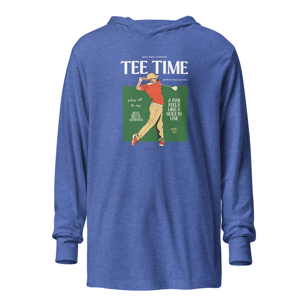 Golf Tee Time Retro Design- Hooded Long-Sleeve Tee - Dad Bod Summer