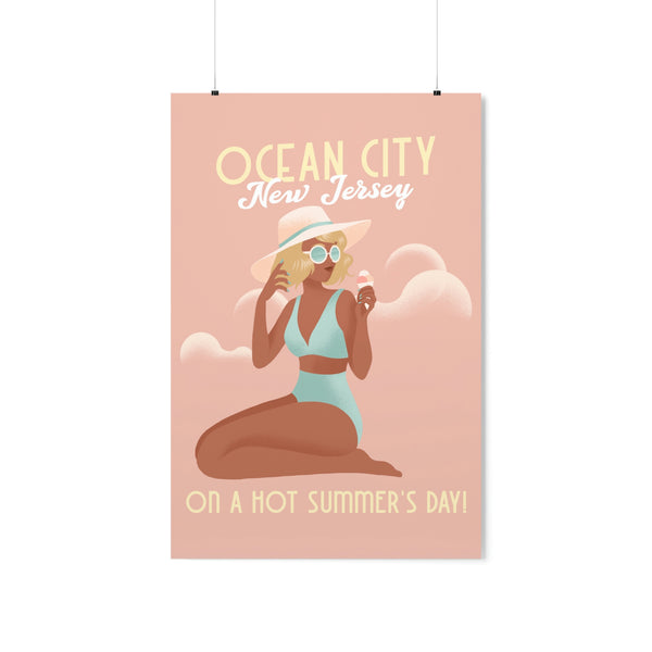 Matte Print- Retro- Ocean City, New Jersey - Dad Bod Summer